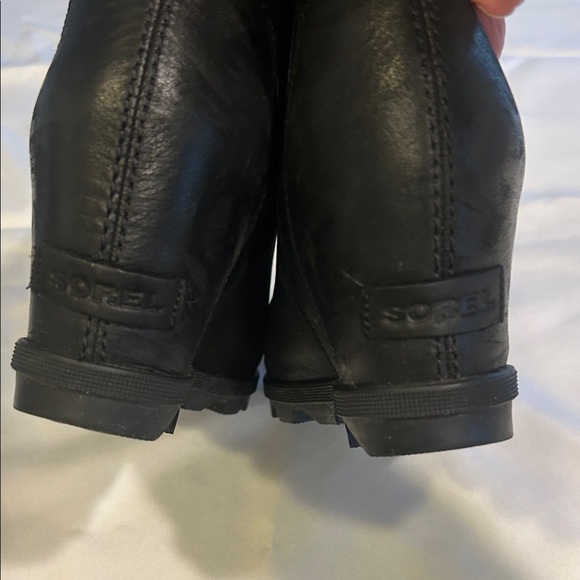 Sorel Joan Of Arctic Women's Black Leather Ankle Boots Size 10 - Picture 7 of 16